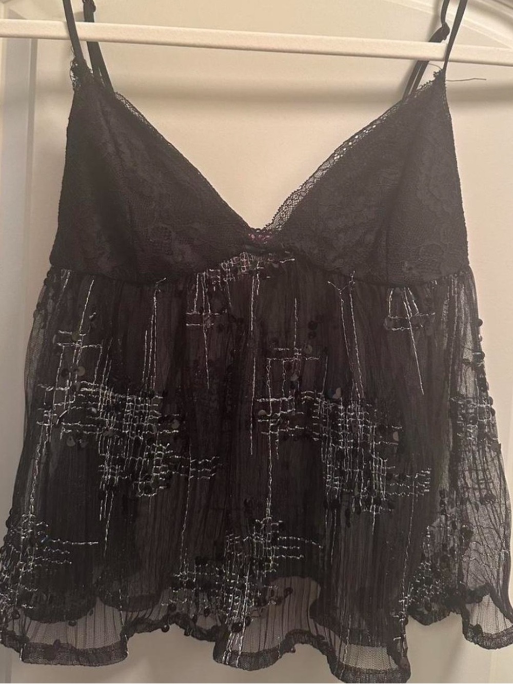 Edikted Sequin Mesh Babydoll Top - Picture 3 of 3